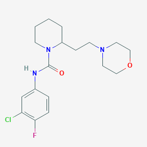 molecular formula C18H25ClFN3O2 B5486927 N-(3-chloro-4-fluorophenyl)-2-[2-(4-morpholinyl)ethyl]-1-piperidinecarboxamide 