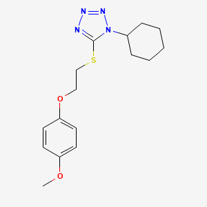 molecular formula C16H22N4O2S B5486953 1-cyclohexyl-5-{[2-(4-methoxyphenoxy)ethyl]thio}-1H-tetrazole 