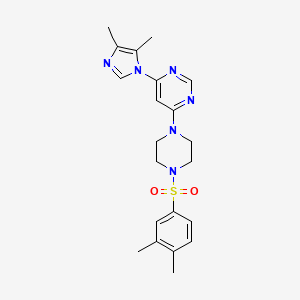 molecular formula C21H26N6O2S B5486957 4-(4,5-dimethyl-1H-imidazol-1-yl)-6-{4-[(3,4-dimethylphenyl)sulfonyl]-1-piperazinyl}pyrimidine 