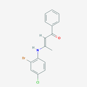 molecular formula C16H13BrClNO B5487013 3-[(2-bromo-4-chlorophenyl)amino]-1-phenyl-2-buten-1-one 