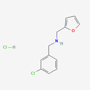 molecular formula C12H13Cl2NO B5487029 (3-chlorobenzyl)(2-furylmethyl)amine hydrochloride 