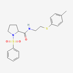 N-{2-[(4-methylphenyl)thio]ethyl}-1-(phenylsulfonyl)prolinamide