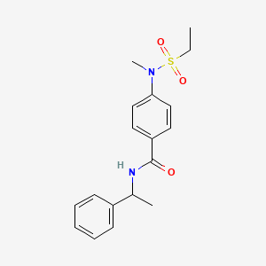 molecular formula C18H22N2O3S B5487055 4-[(ethylsulfonyl)(methyl)amino]-N-(1-phenylethyl)benzamide 