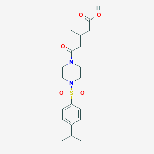 molecular formula C19H28N2O5S B5487059 5-{4-[(4-isopropylphenyl)sulfonyl]-1-piperazinyl}-3-methyl-5-oxopentanoic acid 