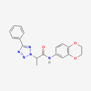 molecular formula C18H17N5O3 B5487065 N-(2,3-dihydro-1,4-benzodioxin-6-yl)-2-(5-phenyl-2H-tetrazol-2-yl)propanamide 
