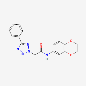 molecular formula C18H17N5O3 B5487065 N-(2,3-dihydro-1,4-benzodioxin-6-yl)-2-(5-phenyl-2H-1,2,3,4-tetrazol-2-yl)propanamide 