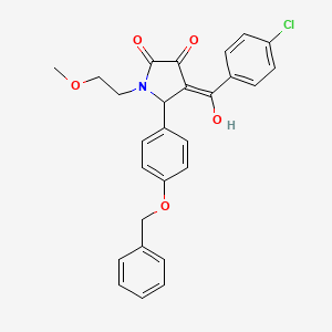 molecular formula C27H24ClNO5 B5487078 5-[4-(benzyloxy)phenyl]-4-(4-chlorobenzoyl)-3-hydroxy-1-(2-methoxyethyl)-1,5-dihydro-2H-pyrrol-2-one 