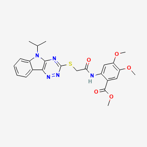 molecular formula C24H25N5O5S B5487116 methyl 2-({[(5-isopropyl-5H-[1,2,4]triazino[5,6-b]indol-3-yl)thio]acetyl}amino)-4,5-dimethoxybenzoate 
