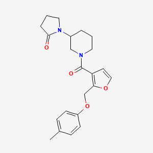 molecular formula C22H26N2O4 B5487123 1-(1-{2-[(4-methylphenoxy)methyl]-3-furoyl}piperidin-3-yl)pyrrolidin-2-one 