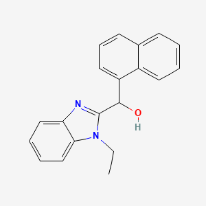 molecular formula C20H18N2O B5487124 (1-ETHYL-1H-1,3-BENZODIAZOL-2-YL)(NAPHTHALEN-1-YL)METHANOL 