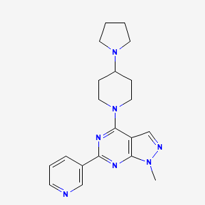 molecular formula C20H25N7 B5487139 1-methyl-6-(3-pyridinyl)-4-[4-(1-pyrrolidinyl)-1-piperidinyl]-1H-pyrazolo[3,4-d]pyrimidine 