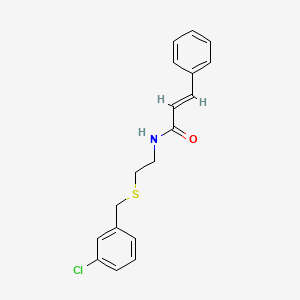 molecular formula C18H18ClNOS B5487195 N-{2-[(3-chlorobenzyl)thio]ethyl}-3-phenylacrylamide 