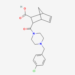 molecular formula C20H23ClN2O3 B5487196 3-{[4-(4-chlorobenzyl)-1-piperazinyl]carbonyl}bicyclo[2.2.1]hept-5-ene-2-carboxylic acid 