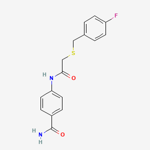4-({[(4-fluorobenzyl)thio]acetyl}amino)benzamide