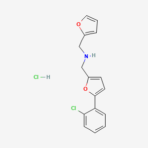 molecular formula C16H15Cl2NO2 B5487236 {[5-(2-chlorophenyl)-2-furyl]methyl}(2-furylmethyl)amine hydrochloride 