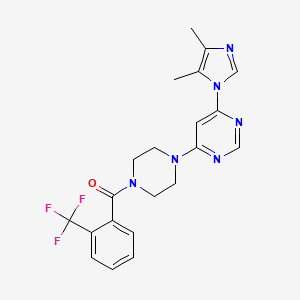 molecular formula C21H21F3N6O B5487248 4-(4,5-dimethyl-1H-imidazol-1-yl)-6-{4-[2-(trifluoromethyl)benzoyl]-1-piperazinyl}pyrimidine 