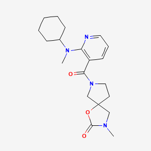 molecular formula C20H28N4O3 B5487261 7-({2-[cyclohexyl(methyl)amino]-3-pyridinyl}carbonyl)-3-methyl-1-oxa-3,7-diazaspiro[4.4]nonan-2-one 