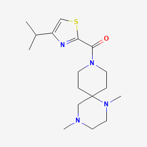 molecular formula C17H28N4OS B5487273 9-[(4-isopropyl-1,3-thiazol-2-yl)carbonyl]-1,4-dimethyl-1,4,9-triazaspiro[5.5]undecane 