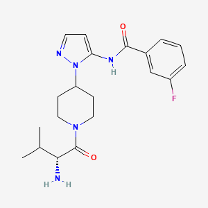 molecular formula C20H26FN5O2 B5487274 3-fluoro-N-[1-(1-D-valyl-4-piperidinyl)-1H-pyrazol-5-yl]benzamide hydrochloride 