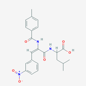 molecular formula C23H25N3O6 B5487287 N-[2-[(4-methylbenzoyl)amino]-3-(3-nitrophenyl)acryloyl]leucine 