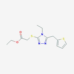 molecular formula C13H17N3O2S2 B5487293 ethyl {[4-ethyl-5-(2-thienylmethyl)-4H-1,2,4-triazol-3-yl]thio}acetate 