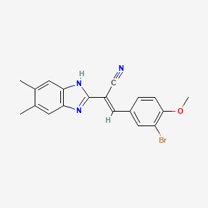 molecular formula C19H16BrN3O B5487299 3-(3-bromo-4-methoxyphenyl)-2-(5,6-dimethyl-1H-benzimidazol-2-yl)acrylonitrile 