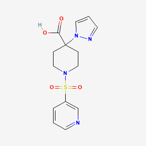 4-Pyrazol-1-yl-1-pyridin-3-ylsulfonylpiperidine-4-carboxylic acid