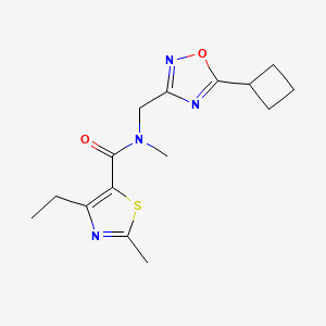 molecular formula C15H20N4O2S B5487344 N-[(5-cyclobutyl-1,2,4-oxadiazol-3-yl)methyl]-4-ethyl-N,2-dimethyl-1,3-thiazole-5-carboxamide 