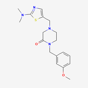 molecular formula C18H24N4O2S B5487353 4-{[2-(dimethylamino)-1,3-thiazol-5-yl]methyl}-1-(3-methoxybenzyl)-2-piperazinone 