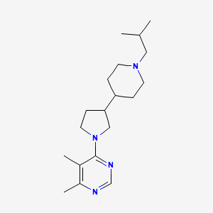 molecular formula C19H32N4 B5487372 4-[3-(1-isobutyl-4-piperidinyl)-1-pyrrolidinyl]-5,6-dimethylpyrimidine 