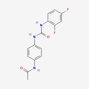 molecular formula C15H13F2N3O2 B5487400 N-[4-({[(2,4-difluorophenyl)amino]carbonyl}amino)phenyl]acetamide 