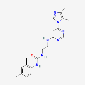 molecular formula C20H25N7O B5487421 N-(2-{[6-(4,5-dimethyl-1H-imidazol-1-yl)-4-pyrimidinyl]amino}ethyl)-N'-(2,4-dimethylphenyl)urea 