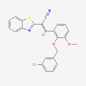 molecular formula C24H17ClN2O2S B5487426 2-(1,3-benzothiazol-2-yl)-3-{2-[(3-chlorobenzyl)oxy]-3-methoxyphenyl}acrylonitrile 