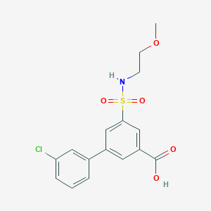 molecular formula C16H16ClNO5S B5487449 3'-chloro-5-{[(2-methoxyethyl)amino]sulfonyl}biphenyl-3-carboxylic acid 