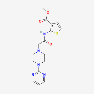 molecular formula C16H19N5O3S B5487454 methyl 2-({[4-(2-pyrimidinyl)-1-piperazinyl]acetyl}amino)-3-thiophenecarboxylate 