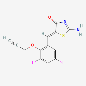 molecular formula C13H8I2N2O2S B5487463 5-[3,5-diiodo-2-(2-propyn-1-yloxy)benzylidene]-2-imino-1,3-thiazolidin-4-one 