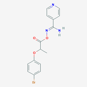 molecular formula C15H14BrN3O3 B5487465 N'-{[2-(4-bromophenoxy)propanoyl]oxy}-4-pyridinecarboximidamide 
