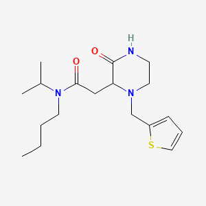 molecular formula C18H29N3O2S B5487507 N-butyl-N-isopropyl-2-[3-oxo-1-(2-thienylmethyl)-2-piperazinyl]acetamide 