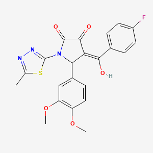 molecular formula C22H18FN3O5S B5487530 5-(3,4-dimethoxyphenyl)-4-(4-fluorobenzoyl)-3-hydroxy-1-(5-methyl-1,3,4-thiadiazol-2-yl)-1,5-dihydro-2H-pyrrol-2-one 