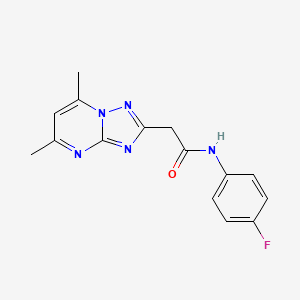 molecular formula C15H14FN5O B5487552 2-(5,7-dimethyl[1,2,4]triazolo[1,5-a]pyrimidin-2-yl)-N-(4-fluorophenyl)acetamide 