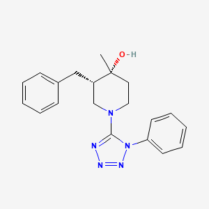 molecular formula C20H23N5O B5487555 (3S*,4R*)-3-benzyl-4-methyl-1-(1-phenyl-1H-tetrazol-5-yl)-4-piperidinol 