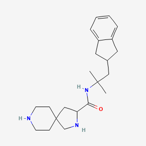molecular formula C22H33N3O B5487583 N-[2-(2,3-dihydro-1H-inden-2-yl)-1,1-dimethylethyl]-2,8-diazaspiro[4.5]decane-3-carboxamide dihydrochloride 