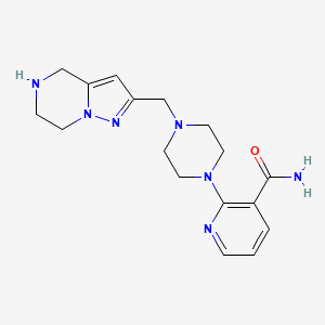 molecular formula C17H23N7O B5487584 2-[4-(4,5,6,7-tetrahydropyrazolo[1,5-a]pyrazin-2-ylmethyl)-1-piperazinyl]nicotinamide dihydrochloride 