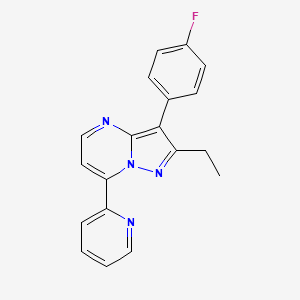 molecular formula C19H15FN4 B5487596 2-ethyl-3-(4-fluorophenyl)-7-(2-pyridinyl)pyrazolo[1,5-a]pyrimidine 