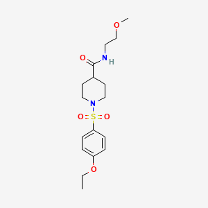 molecular formula C17H26N2O5S B5487619 1-[(4-ethoxyphenyl)sulfonyl]-N-(2-methoxyethyl)-4-piperidinecarboxamide 