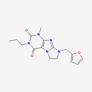 molecular formula C16H19N5O3 B5487642 8-(2-furylmethyl)-1-methyl-3-propyl-7,8-dihydro-1H-imidazo[2,1-f]purine-2,4(3H,6H)-dione 
