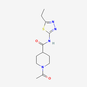 molecular formula C12H18N4O2S B5487646 1-acetyl-N-(5-ethyl-1,3,4-thiadiazol-2-yl)-4-piperidinecarboxamide 