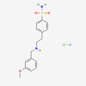 molecular formula C16H21ClN2O3S B5487653 4-{2-[(3-methoxybenzyl)amino]ethyl}benzenesulfonamide hydrochloride 