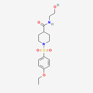 molecular formula C16H24N2O5S B5487678 1-[(4-ethoxyphenyl)sulfonyl]-N-(2-hydroxyethyl)-4-piperidinecarboxamide 