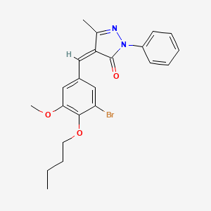 molecular formula C22H23BrN2O3 B5487684 4-(3-bromo-4-butoxy-5-methoxybenzylidene)-5-methyl-2-phenyl-2,4-dihydro-3H-pyrazol-3-one 